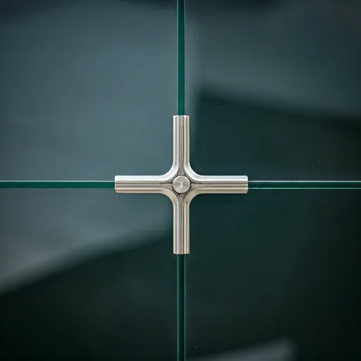 Detailansicht einer präzisen metallischen Glasverbindung