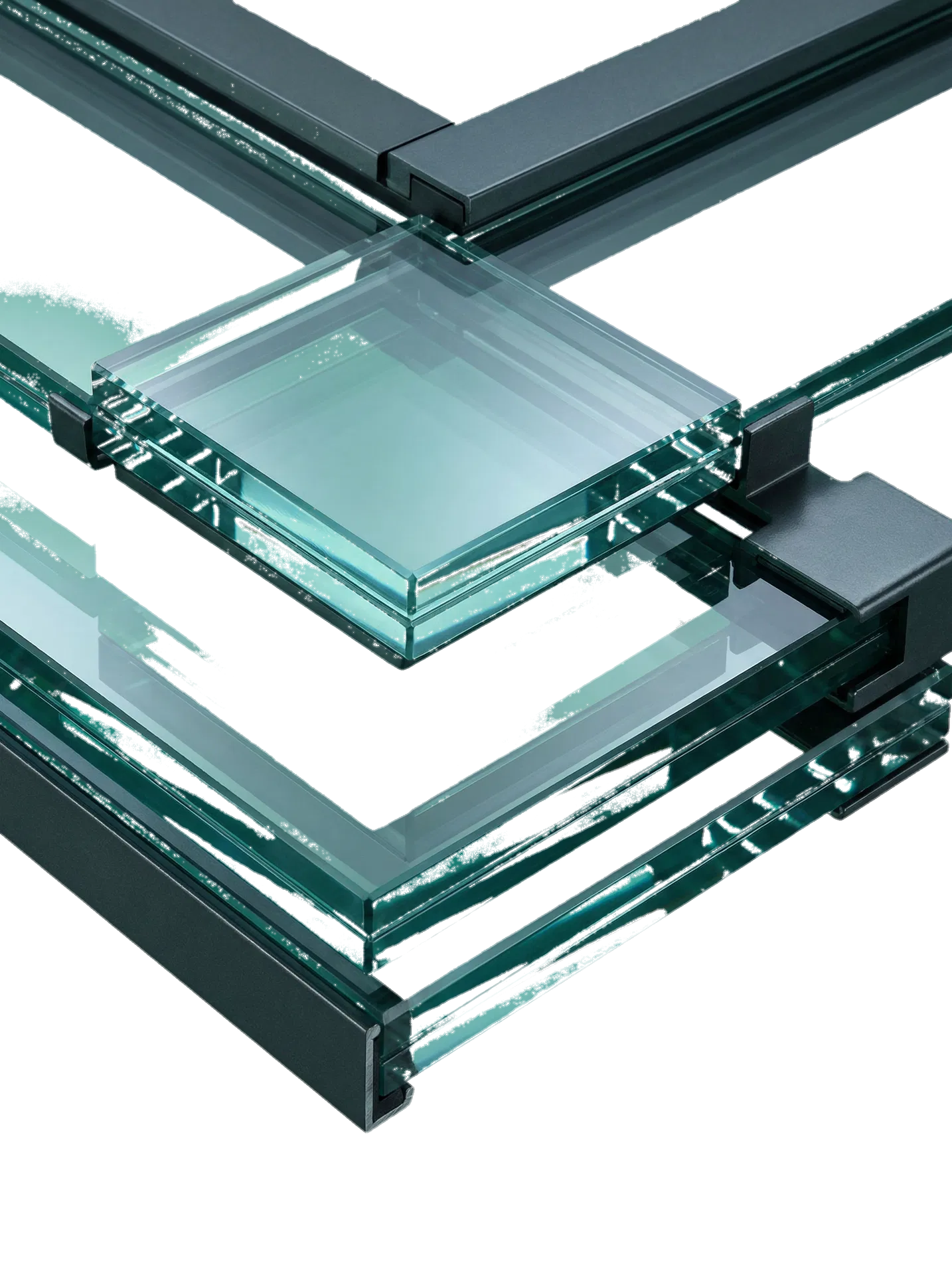 Makroaufnahme von Glas, Beschichtungen und präzisen Rahmendetails